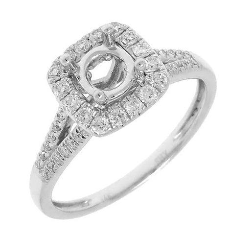 0.32 Ctw 14k White Gold Diamond Semi-mount Ring