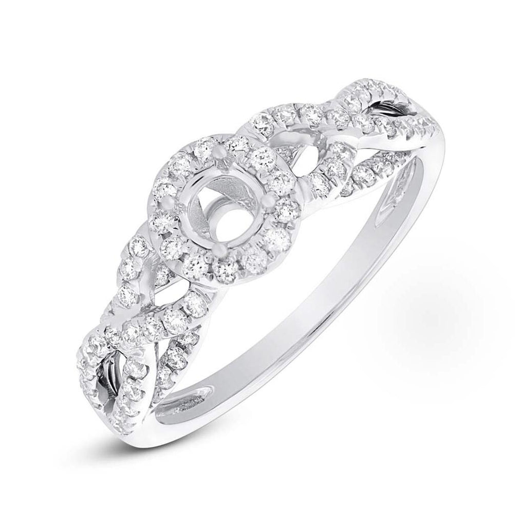 0.55 Ctw 14k White Gold Diamond Semi-mount Ring