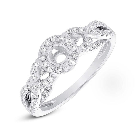 0.55 Ctw 14k White Gold Diamond Semi-mount Ring