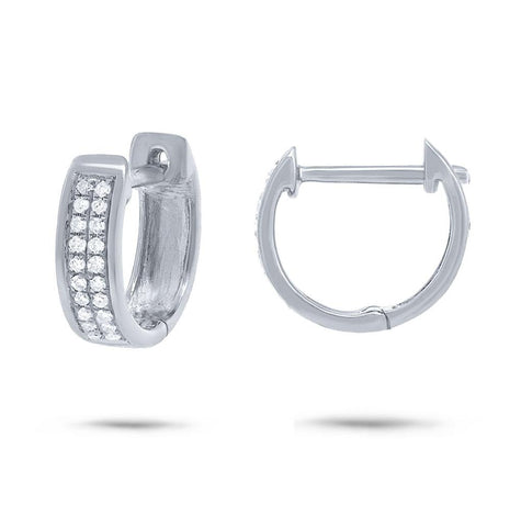 0.10 Ctw 14k White Gold Diamond Huggie Earring