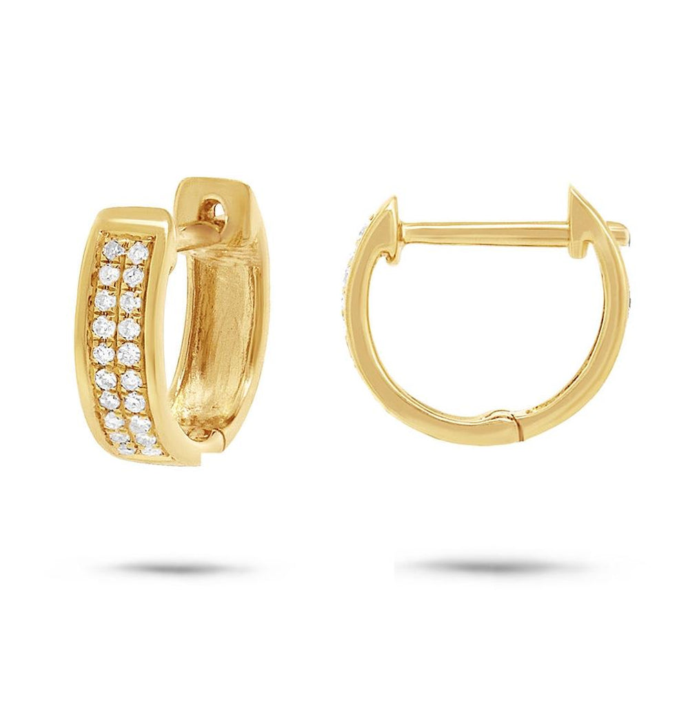 0.10 Ctw 14k Yellow Gold Diamond Huggie Earring