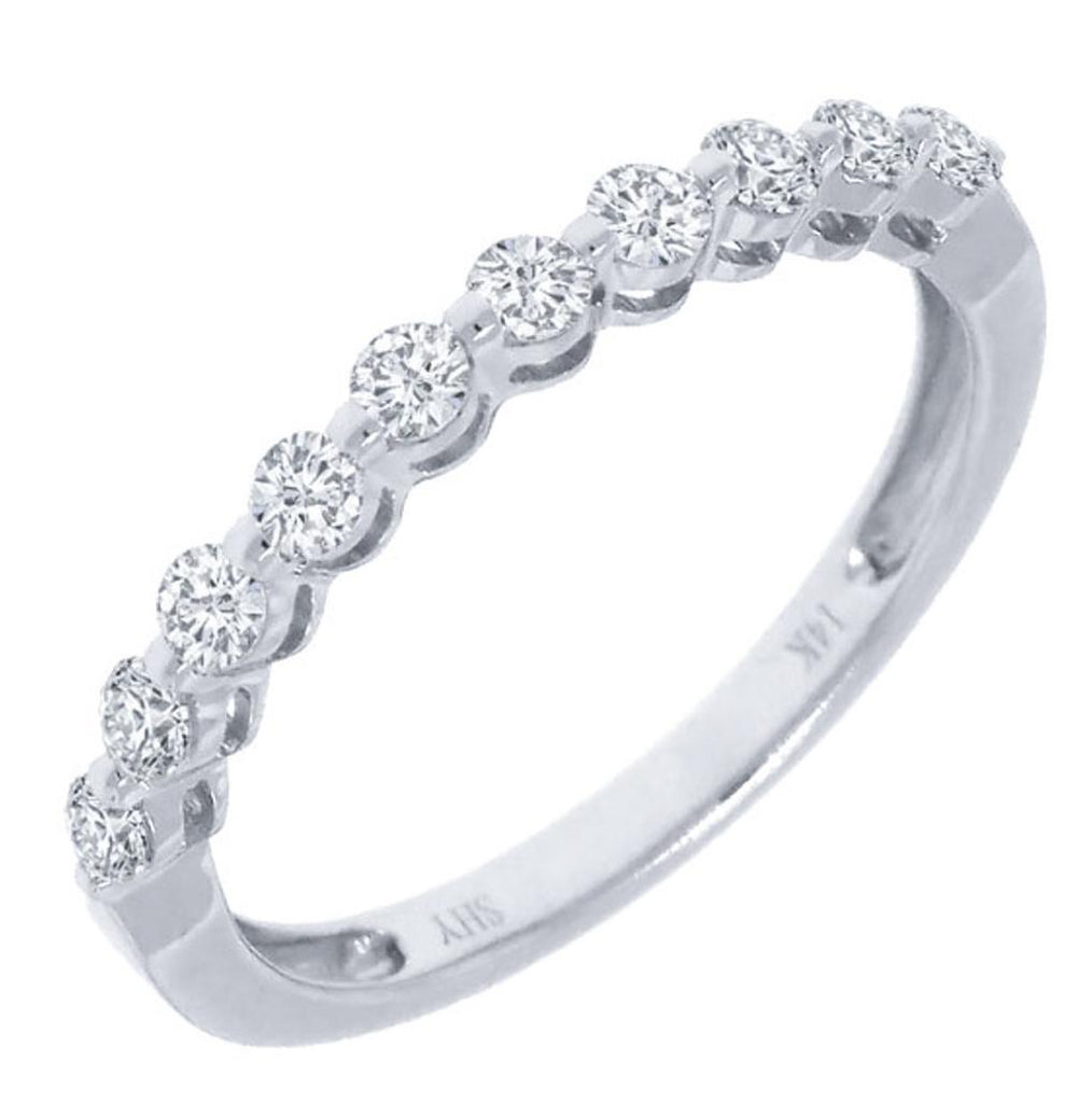 0.47 Ctw 14k White Gold Diamond Womens Band Size 5.75