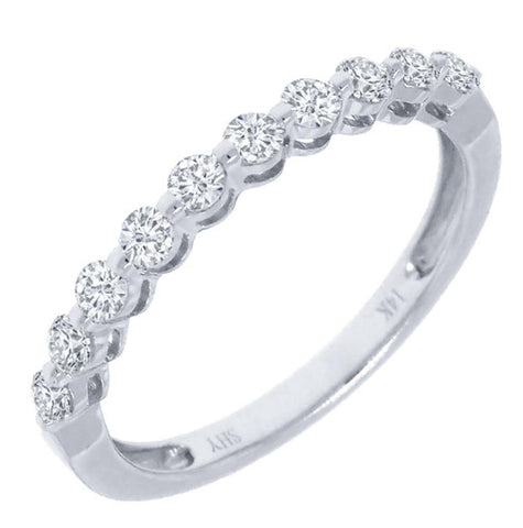 0.47 Ctw 14k White Gold Diamond Womens Band Size 5.75