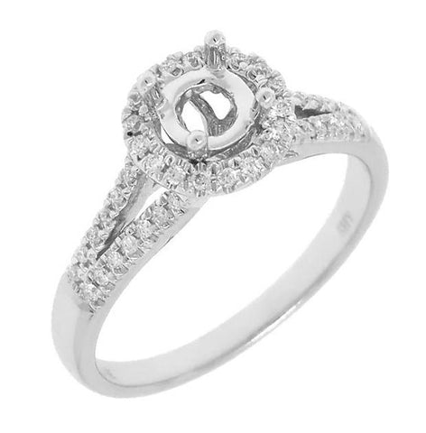 0.20 Ctw 14k White Gold Diamond Semi-mount Ring