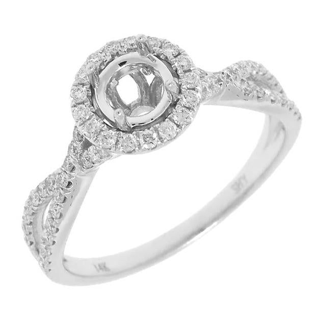 0.32 Ctw 14k White Gold Diamond Semi-mount Ring