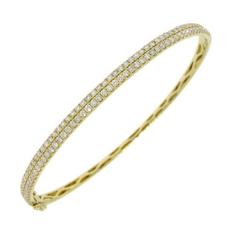 1.96 Ctw 14k Yellow Gold Diamond Bangle Bracelet