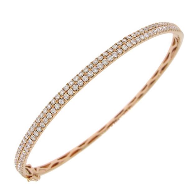 1.96 Ctw 14k Rose Gold Diamond Bangle Bracelet