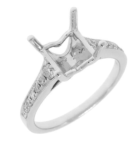 0.29 Ctw 18k White Gold Diamond Semi-mount Ring