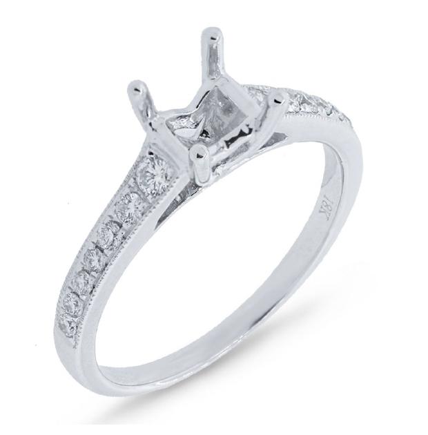 0.24 Ctw 18k White Gold Diamond Semi-mount Ring