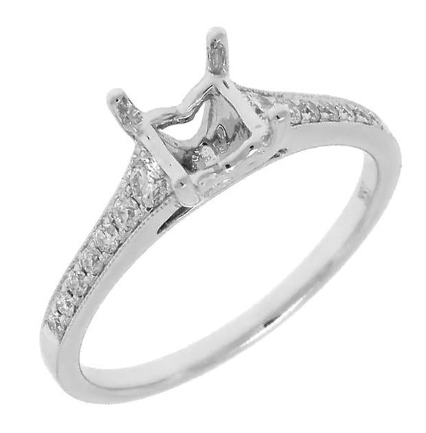 0.24 Ctw 18k White Gold Diamond Semi-mount Ring