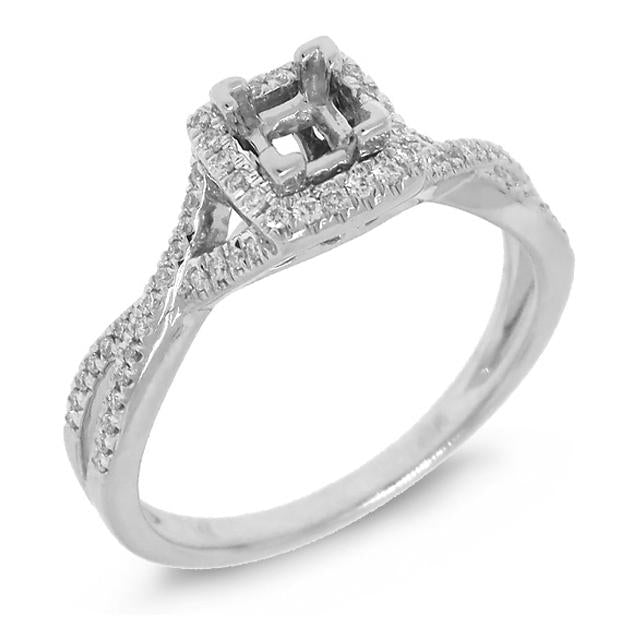 0.18 Ctw 14k White Gold Diamond Semi-mount Ring