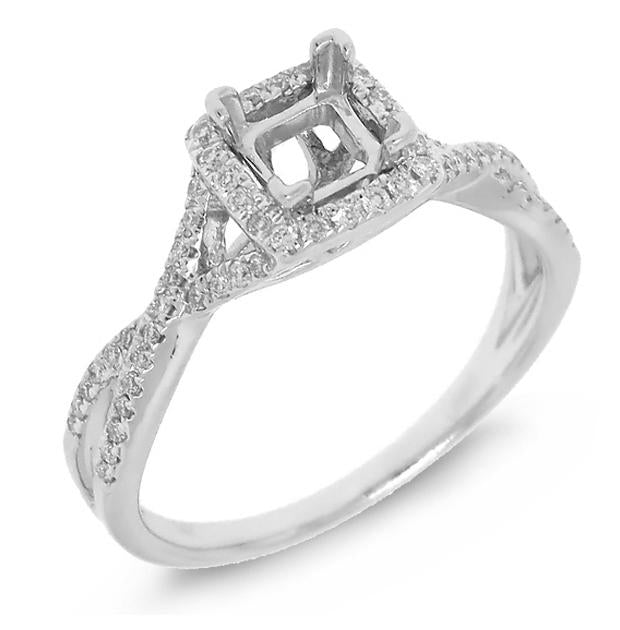 0.21 Ctw 14k White Gold Diamond Semi-mount Ring