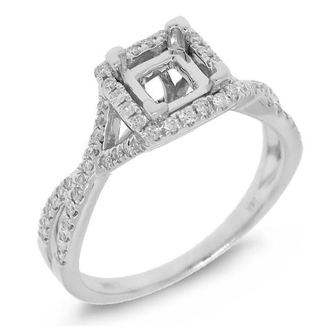 0.27 Ctw 14k White Gold Diamond Semi-mount Ring