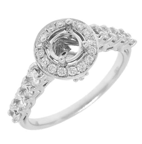 0.86 Ctw 14k White Gold Diamond Semi-mount Ring