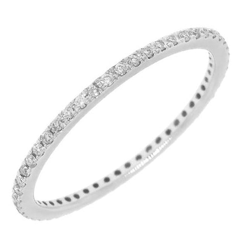 0.21 Ctw 18k White Gold Diamond Eternity Band Size 2.5