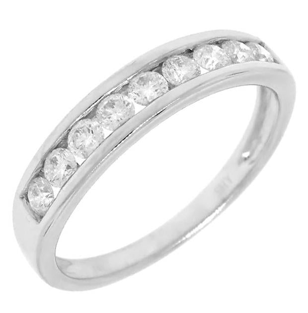 0.53 Ctw 14k White Gold Diamond Womens Band