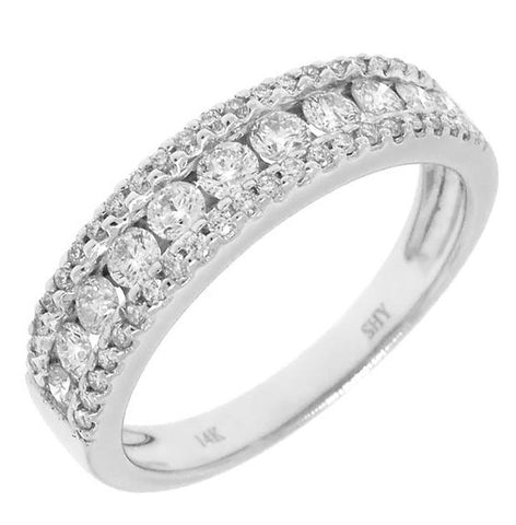 0.74 Ctw 14k White Gold Diamond Womens Band