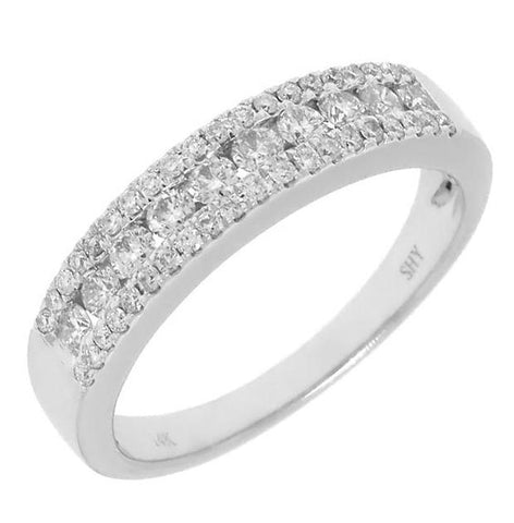 0.58 Ctw 14k White Gold Diamond Womens Band