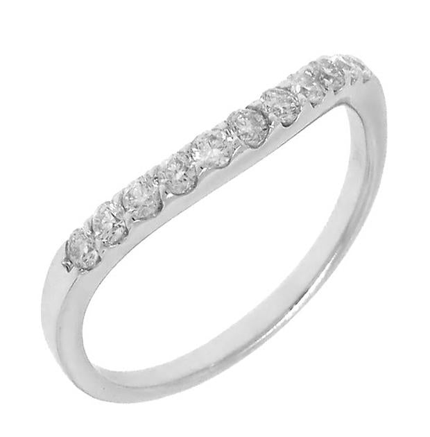 0.35 Ctw 14k White Gold Diamond Womens Curved Band