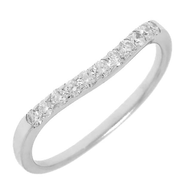 0.23 Ctw 14k White Gold Diamond Womens Curved Band