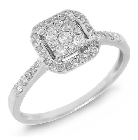 0.31 Ctw 14k White Gold Diamond Womens Ring