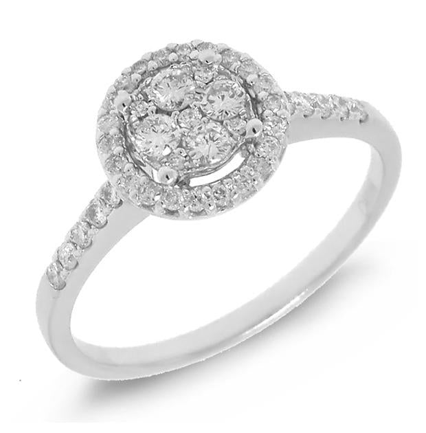 0.37 Ctw 14k White Gold Diamond Womens Ring