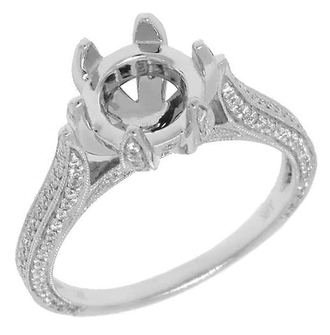 0.48 Ctw 14k White Gold Diamond Semi-mount Ring