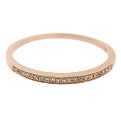 0.07 Ctw 14k Rose Gold Diamond Womens Band Size 4.5