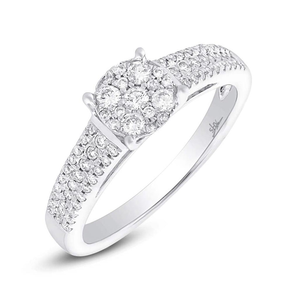 0.38 Ctw 14k White Gold Diamond Womens Ring