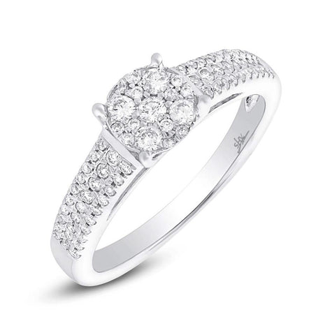 0.38 Ctw 14k White Gold Diamond Womens Ring