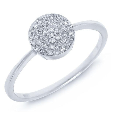 0.11 Ctw 14k White Gold Diamond Pave Womens Ring