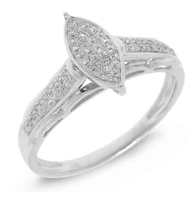 0.16 Ctw 14k White Gold Diamond Pave Womens Ring