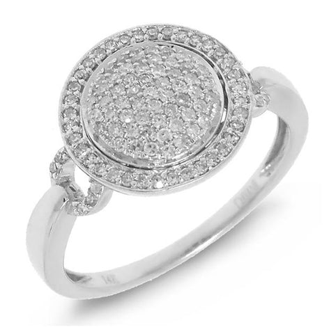 0.34 Ctw 14k White Gold Diamond Pave Womens Ring