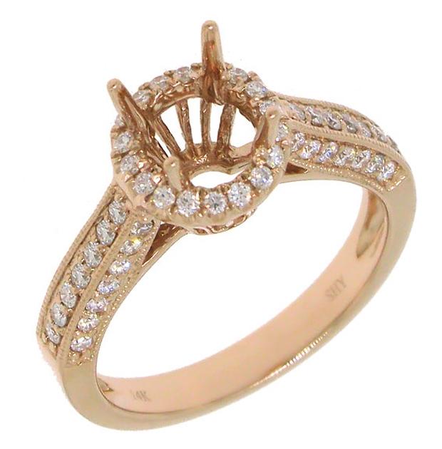 0.48 Ctw 14k Rose Gold Diamond Semi-mount Ring