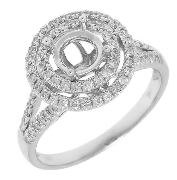 0.42 Ctw 14k White Gold Diamond Semi-mount Ring