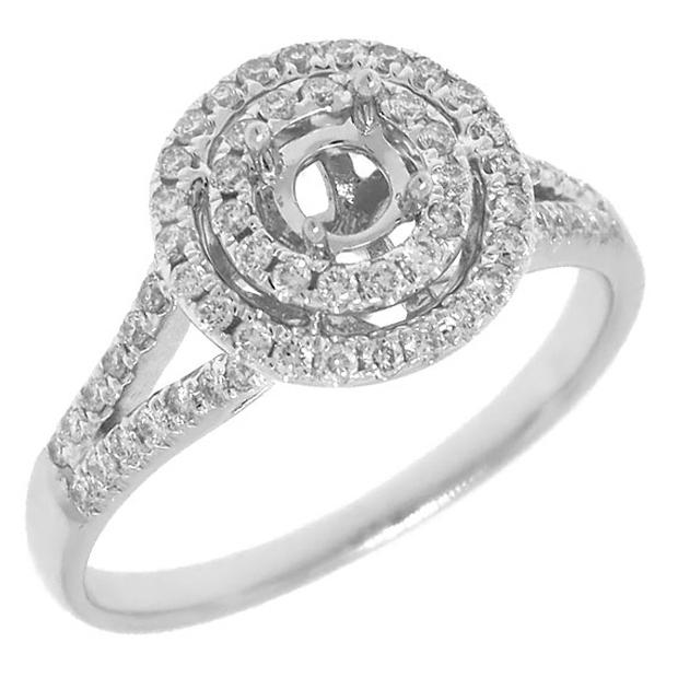 0.38 Ctw 14k White Gold Diamond Semi-mount Ring