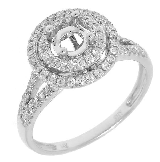 0.41 Ctw 14k White Gold Diamond Semi-mount Ring