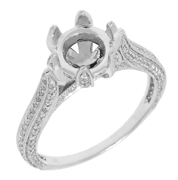 0.48 Ctw 14k White Gold Diamond Semi-mount Ring