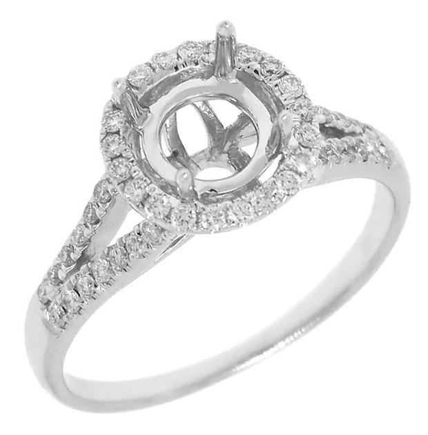 0.30 Ctw 14k White Gold Diamond Semi-mount Ring