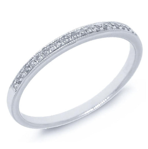 0.07 Ctw 14k White Gold Diamond Womens Band Size 4.5