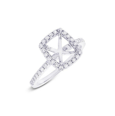 0.38 Ctw 14k White Gold Diamond Semi-mount Ring