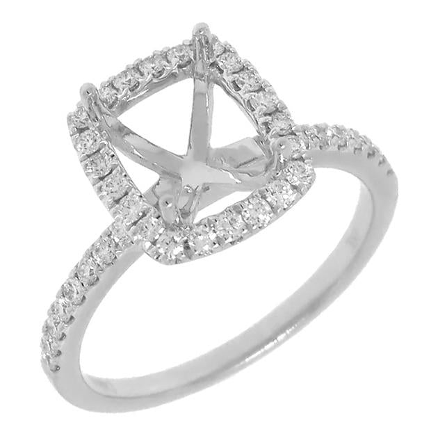 0.38 Ctw 18k White Gold Diamond Semi-mount Ring