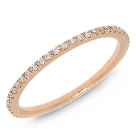 0.21 Ctw 14k Rose Gold Diamond Eternity Band Size 6.25