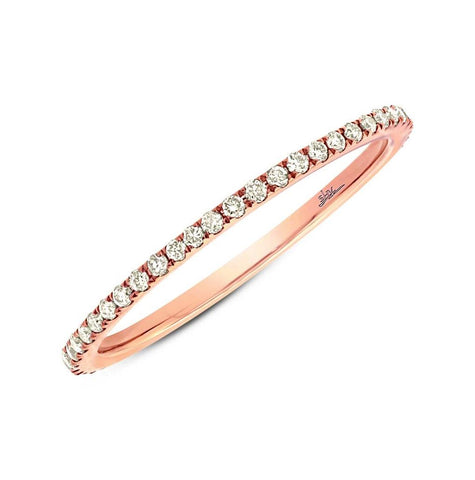 0.28 Ctw 14k Rose Gold Champagne Diamond Eternity Band Size 6.75