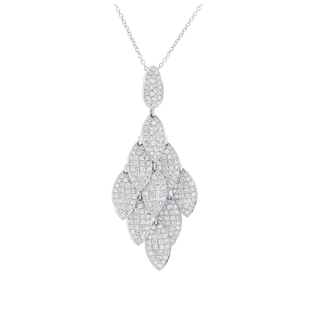 1.53 Ctw 14k White Gold Diamond Pendant Necklace With 18 Inch Chain