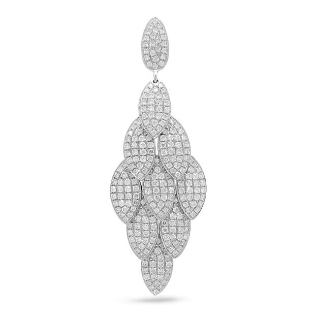 1.53 Ctw 14k White Gold Diamond Pendant Necklace With 18 Inch Chain