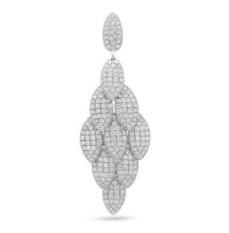 1.53 Ctw 14k White Gold Diamond Pendant Necklace With 18 Inch Chain