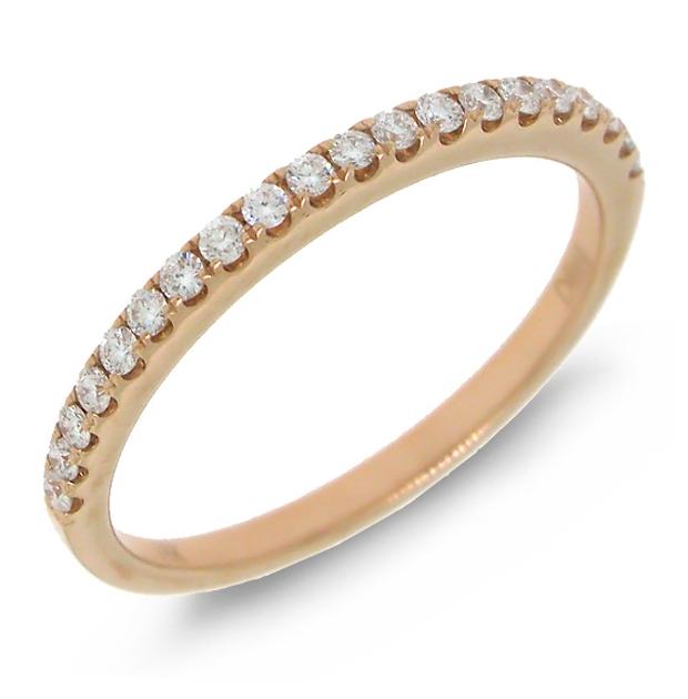 0.22 Ctw 18k Rose Gold Diamond Womens Band