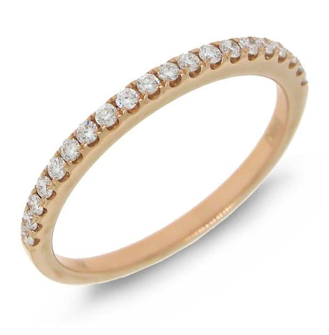 0.22 Ctw 18k Rose Gold Diamond Womens Band