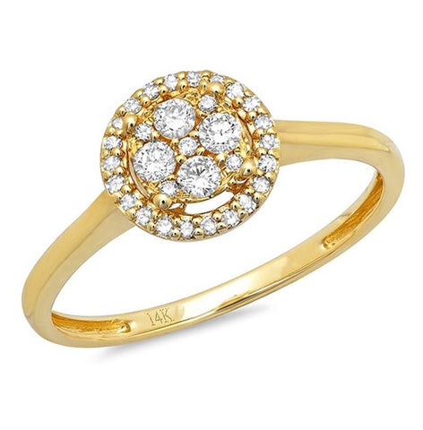 0.23 Ctw 14k Yellow Gold Diamond Womens Ring